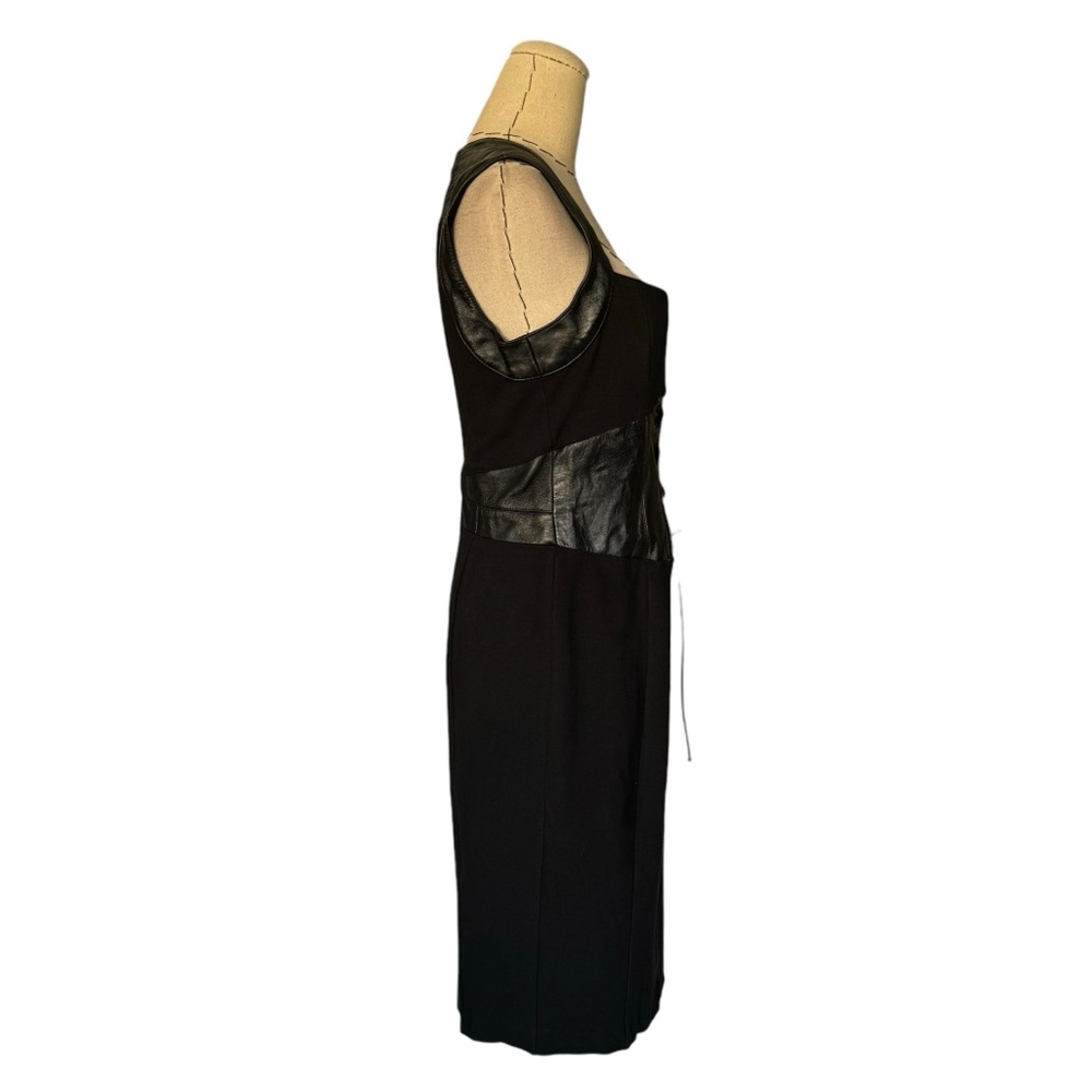 BEBE Y2K Black Leather Corset Dress Sz 10 Sexy Retro Milkmaid Goth - Picture 6 of 15